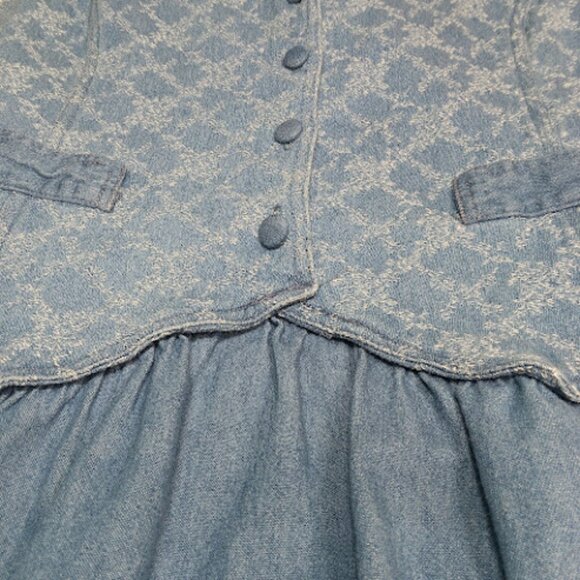 YOURS TRULY Vintage Floral Denim Jacquard Adjustable Cottagecore Western Midi 2X - Picture 7 of 12